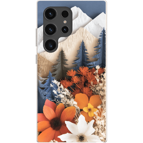 Stepping Green Phone Case Paper Floral Mountain Bio Case