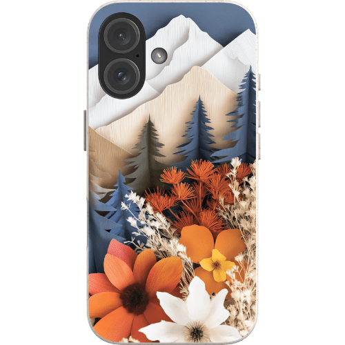 Stepping Green Phone Case Paper Floral Mountain Bio Case