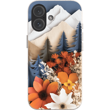 Stepping Green Phone Case Paper Floral Mountain Bio Case