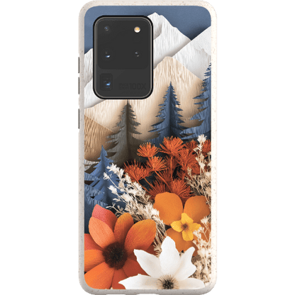 Stepping Green Phone Case Paper Floral Mountain Bio Case