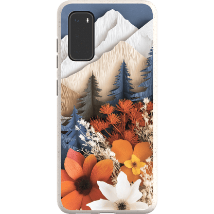 Stepping Green Phone Case Paper Floral Mountain Bio Case