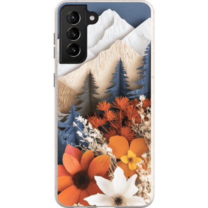 Stepping Green Phone Case Paper Floral Mountain Bio Case