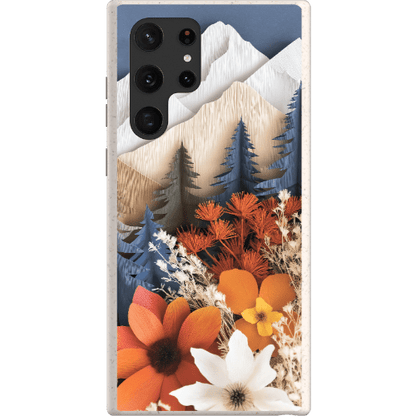 Stepping Green Phone Case Paper Floral Mountain Bio Case