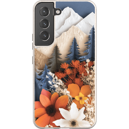 Stepping Green Phone Case Paper Floral Mountain Bio Case