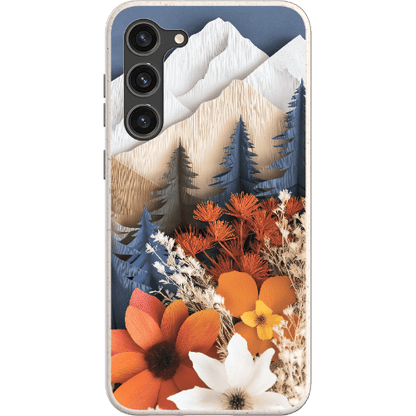 Stepping Green Phone Case Paper Floral Mountain Bio Case