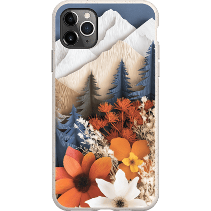 Stepping Green Phone Case Paper Floral Mountain Bio Case