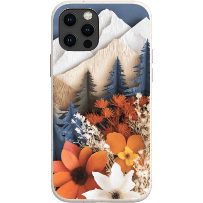 Stepping Green Phone Case Paper Floral Mountain Bio Case