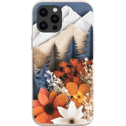 Stepping Green Phone Case Paper Floral Mountain Bio Case