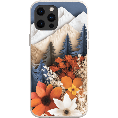Stepping Green Phone Case Paper Floral Mountain Bio Case