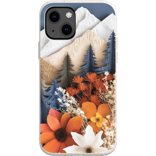 Stepping Green Phone Case Paper Floral Mountain Bio Case