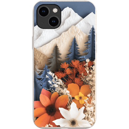 Stepping Green Phone Case Paper Floral Mountain Bio Case