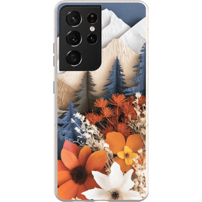 Stepping Green Phone Case Paper Floral Mountain Bio Case