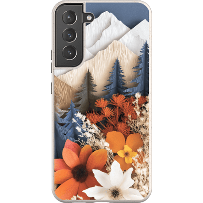 Stepping Green Phone Case Paper Floral Mountain Bio Case