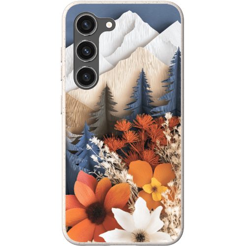 Stepping Green Phone Case Paper Floral Mountain Bio Case