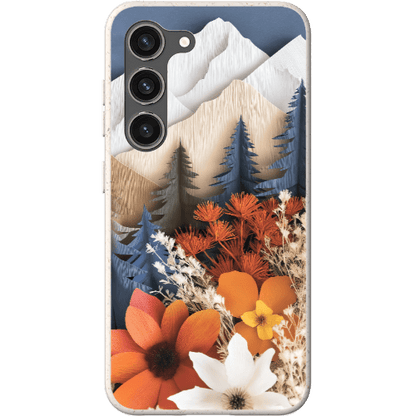 Stepping Green Phone Case Paper Floral Mountain Bio Case