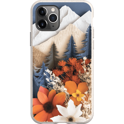 Stepping Green Phone Case Paper Floral Mountain Bio Case