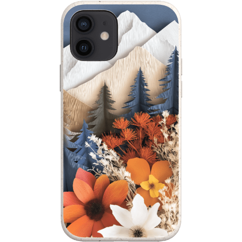 Stepping Green Phone Case Paper Floral Mountain Bio Case