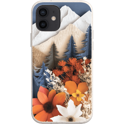 Stepping Green Phone Case Paper Floral Mountain Bio Case