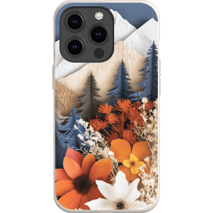 Stepping Green Phone Case Paper Floral Mountain Bio Case