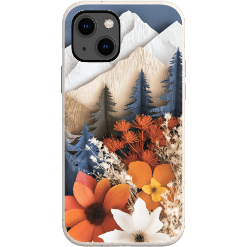 Stepping Green Phone Case Paper Floral Mountain Bio Case
