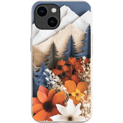 Stepping Green Phone Case Paper Floral Mountain Bio Case