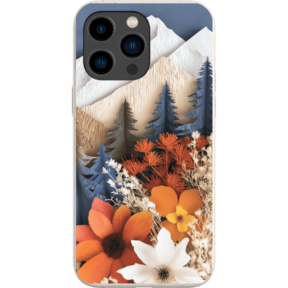 Stepping Green Phone Case Paper Floral Mountain Bio Case