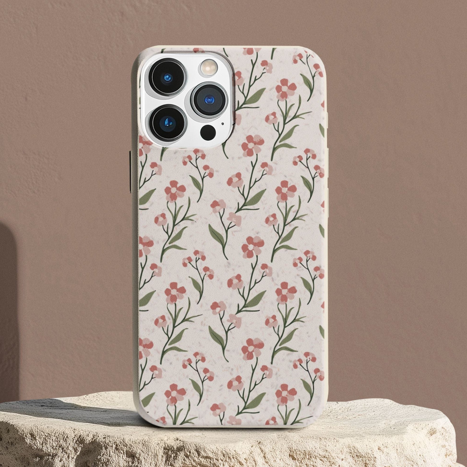 Stepping Green Phone Case Pink Abstract Flowers Bio Case