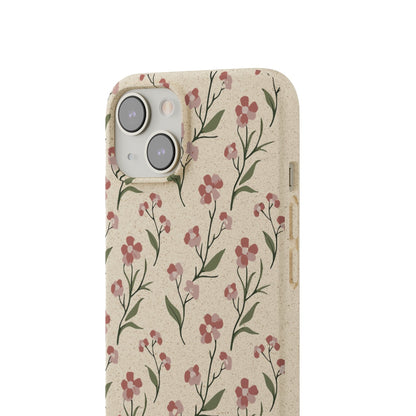 Stepping Green Phone Case Pink Abstract Flowers Bio Case