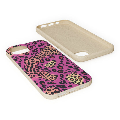 Stepping Green Phone Case Pink Cheetah and Leopard Bio Case