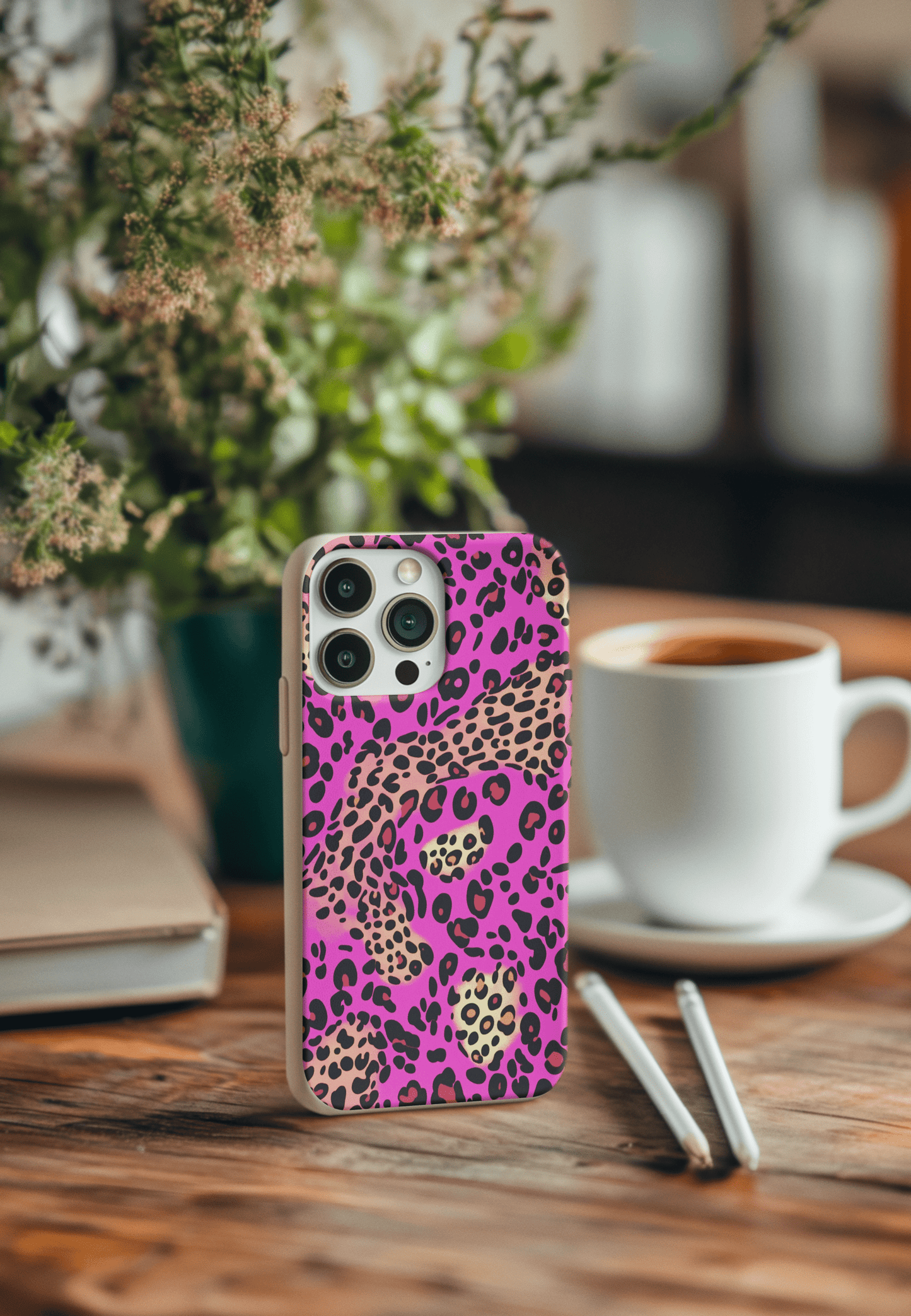 Stepping Green Phone Case Pink Cheetah and Leopard Bio Case