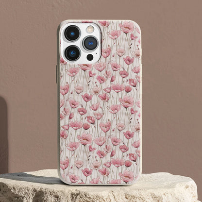 Stepping Green Phone Case Pink Floral Bio Case