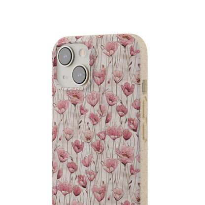 Stepping Green Phone Case Pink Floral Bio Case