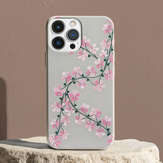 Stepping Green Phone Case Pink Floral Vine Bio Case