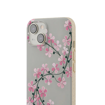 Stepping Green Phone Case Pink Floral Vine Bio Case