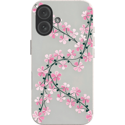 Stepping Green Phone Case Pink Floral Vine Bio Case