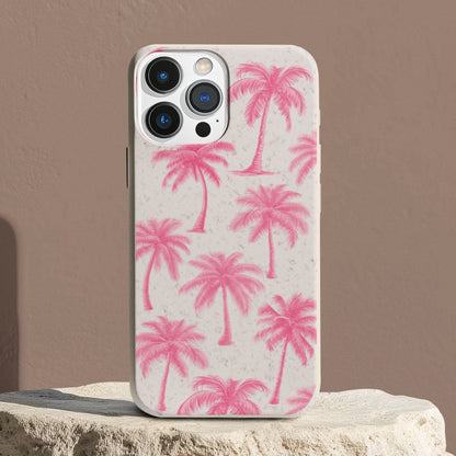 Stepping Green Phone Case Pink Palm Trees Bio Case