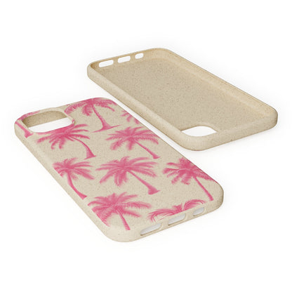 Stepping Green Phone Case Pink Palm Trees Bio Case