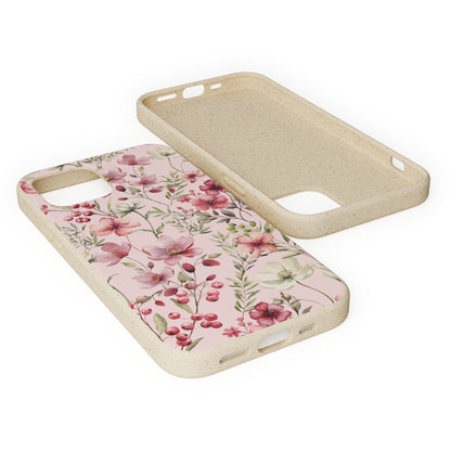 Stepping Green Phone Case Pink Rose Floral Bio Case