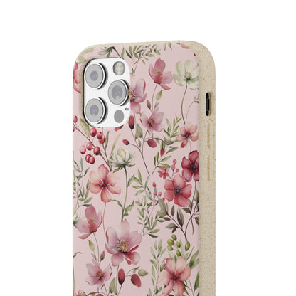 Stepping Green Phone Case Pink Rose Floral Bio Case