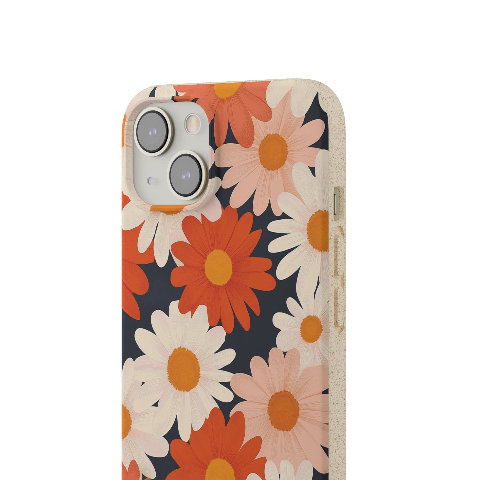 Stepping Green Phone Case Retro Daisy on Blue Bio Case