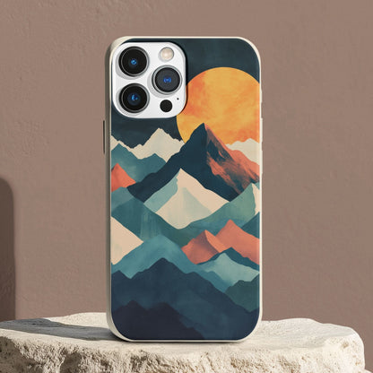 Stepping Green Phone Case Retro Mountain Sunset Bio Case