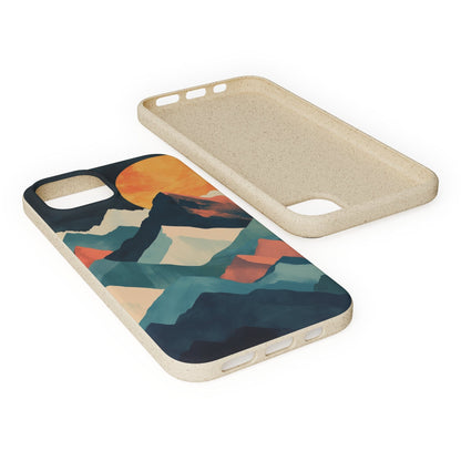 Stepping Green Phone Case Retro Mountain Sunset Bio Case