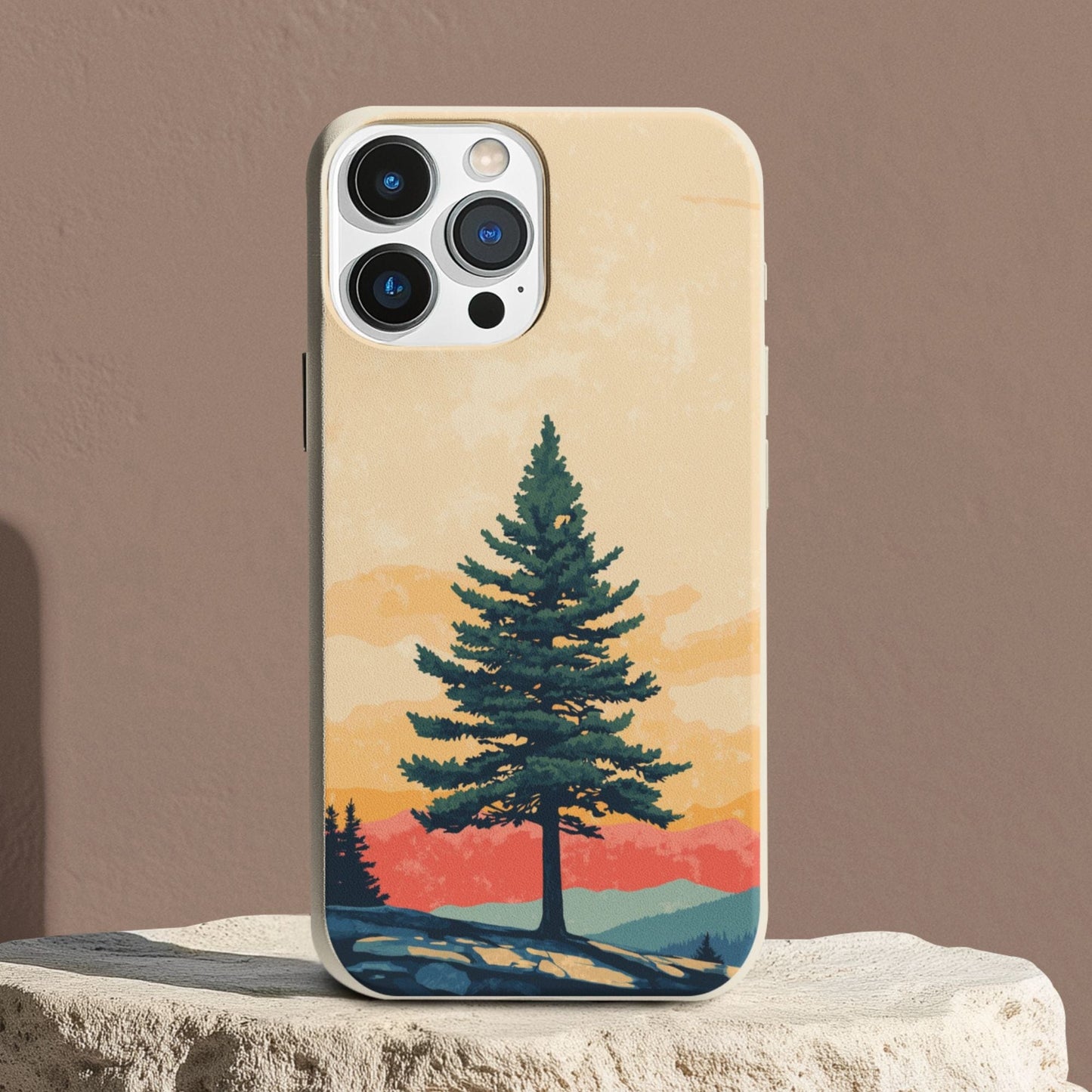 Stepping Green Phone Case Retro Mountain Tree Bio Case