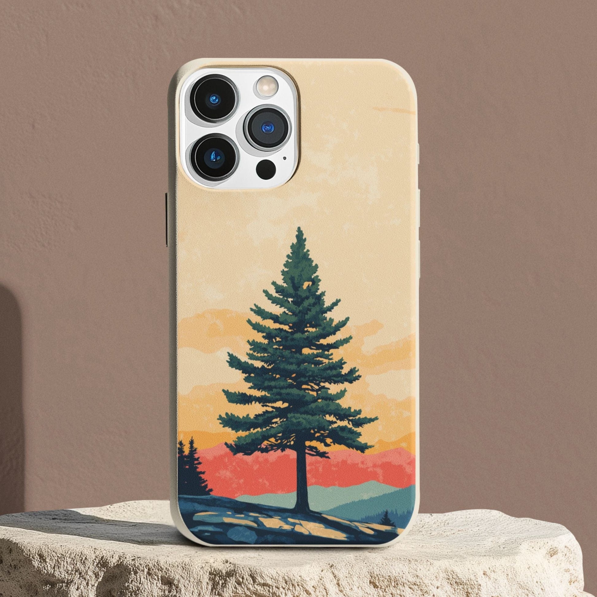 Stepping Green Phone Case Retro Mountain Tree Bio Case