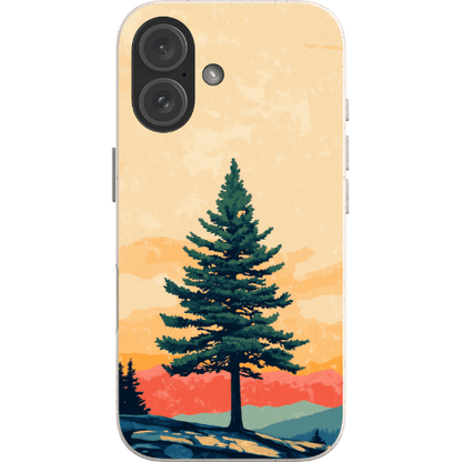 Stepping Green Phone Case Retro Mountain Tree Bio Case