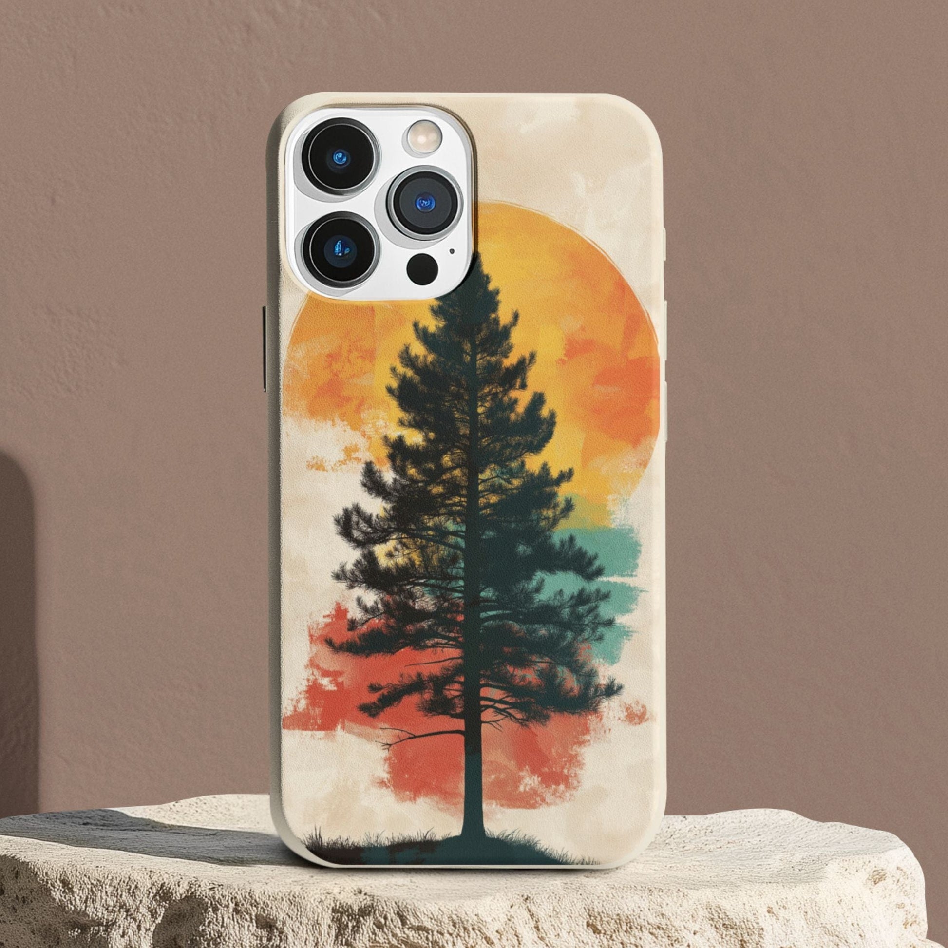 Stepping Green Phone Case Retro Pine Tree Bio Case