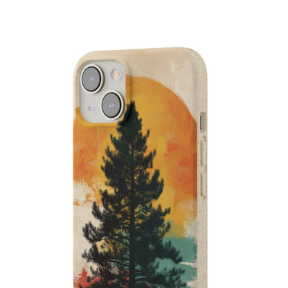 Stepping Green Phone Case Retro Pine Tree Bio Case