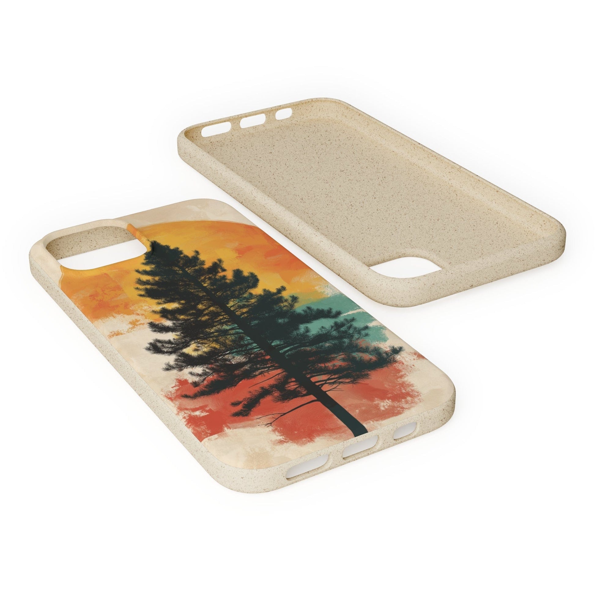 Stepping Green Phone Case Retro Pine Tree Bio Case