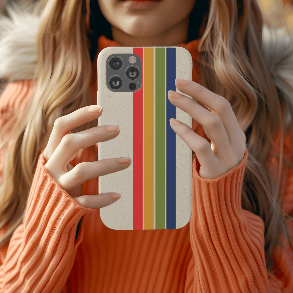 Stepping Green Phone Case Retro Stripes Vertical Bio Case