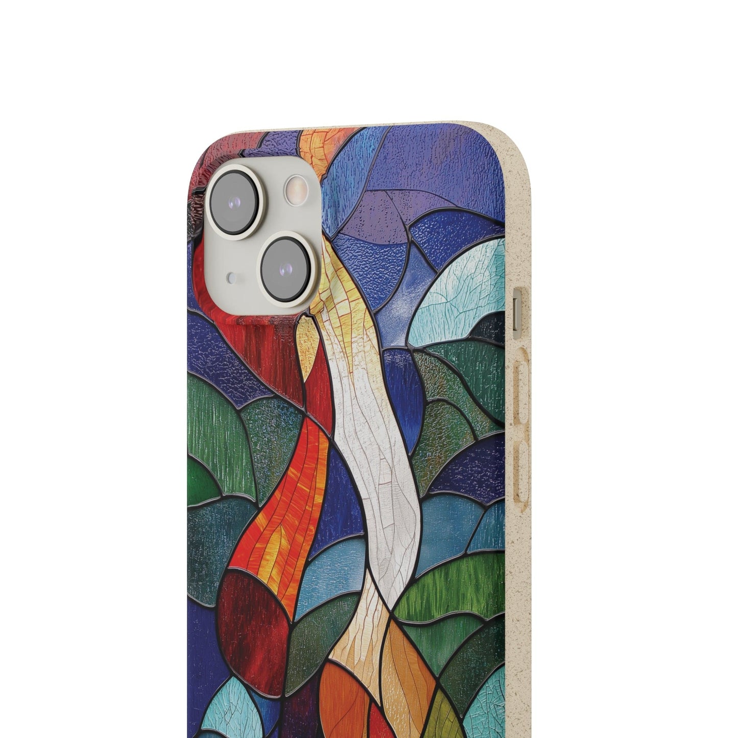 Stepping Green Phone Case Stained Glass Abstract Bio Case